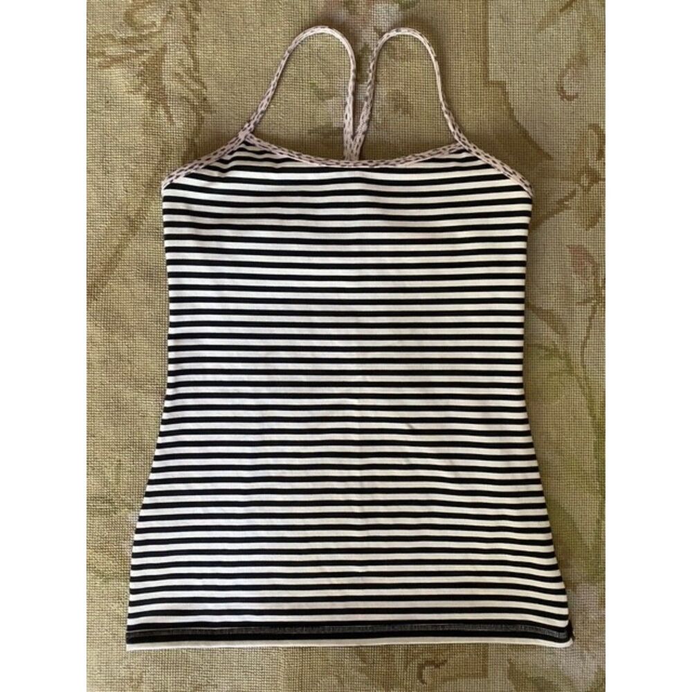 EUC Lululemon Black Stripe Leopard Power Y Tank 8